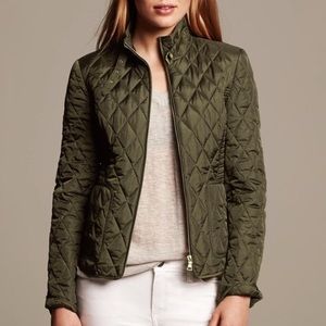 Banana Republic Hunter Green Quilted Coat